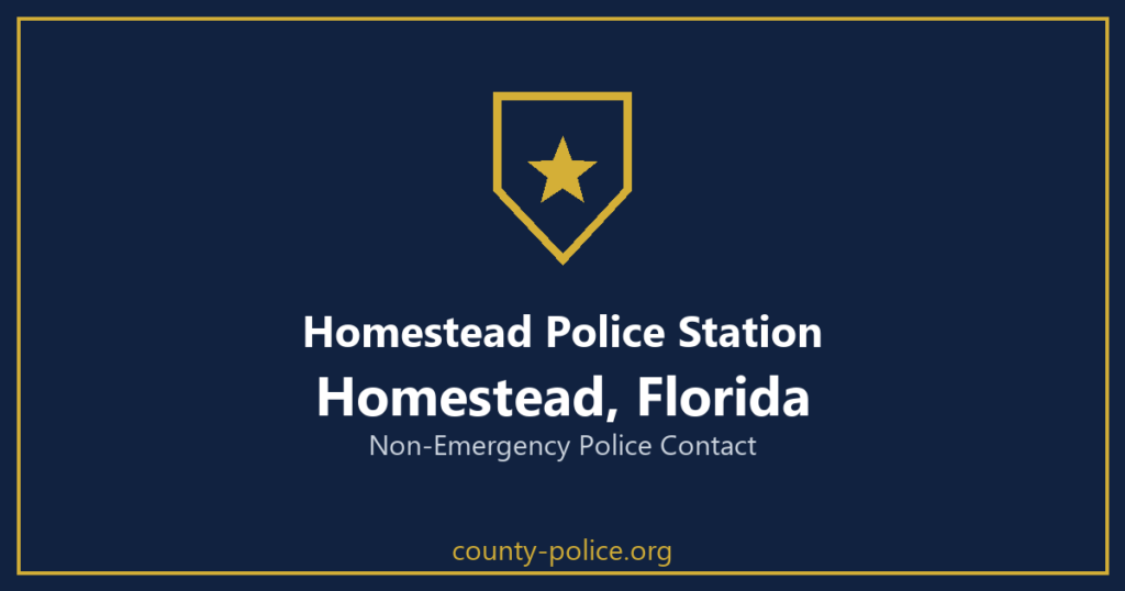 Non Emergency Police Number in Homestead, Florida