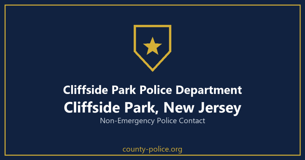 Non Emergency Police Number in Cliffside Park, New Jersey