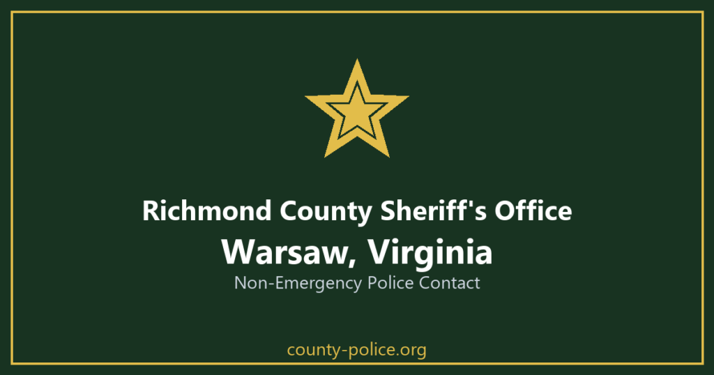 Non Emergency Police Number in Warsaw, Virginia